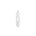 Polished silver geometric vertical symbol pendant for DIY necklace and jewelry making - Four Elements / Silver