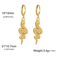 Orecchini a forma di serpente in acciaio inossidabile placcato oro 18K con texture - Serpente Martellato / Oro