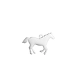 Polished silver stainless steel running horse charm for DIY jewelry and crafts - Steel Color Horse