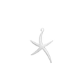 Polished silver starfish pendant in minimalist design for DIY jewelry making - Large Starfish / Silver
