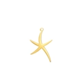 Minimalist 18K gold plated stainless steel starfish pendant charm with jewelry ring - Large Starfish / Gold