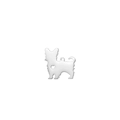 Silver stainless steel Yorkshire Terrier dog charm with heart cutout for DIY jewelry - Steel Color Local Dog