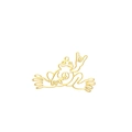Golden stainless steel frog pendant with rock gesture and peace symbol for DIY jewelry - Gold Peace Frog