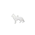 Polished silver German Shepherd dog pendant with heart cutout and integrated hanging loop - Steel Color Heart Shepherd