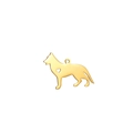 Polished 18K gold stainless steel German Shepherd silhouette pendant with heart cutout - Gold Heart Shepherd