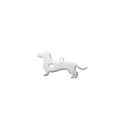 Polished silver dachshund dog pendant with heart cutout and top hole for DIY jewelry - Steel Color Dachshund