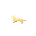 Polished 18K gold stainless steel dachshund dog pendant with heart cutout design - Gold Dachshund