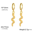 Pendientes de serpiente vintage en oro de 18K con textura de escamas y aro redondo - Serpiente de Rejilla / Dorado
