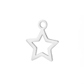 DIY silver stainless steel hollow star pendant with a polished metallic finish - Hollow Star / Steel