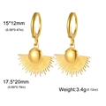 Pendientes retro estilo serpiente bañados en oro de 18K con colgante de estrella - Media Abanico / Dorado