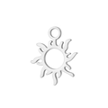 DIY sun-shaped stainless steel pendant in a polished silver finish for jewelry making - Irregular Sun / Steel