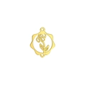 Golden stainless steel birth flower bracelet charm with hollowed iris pattern - Gold Color Iris