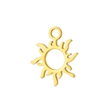 Irregular sun pendant in 18K gold vacuum plating with radiant flame pattern - Irregular Sun / Gold