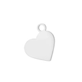 Polished silver heart-shaped stainless steel pendant with integrated hanging ring - Heart / Steel