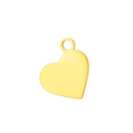 Polished 18K gold plated heart pendant in stainless steel for DIY jewelry making - Heart / Gold