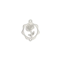Pendentif marguerite ajourée en acier inoxydable argenté pour bijoux d'anniversaire - Couleur Acier Chrysanthème
