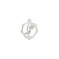 Pendentif connecteur fleur évidée argentée avec cadre ondulé pour bijoux DIY - Couleur Acier Perce-neige