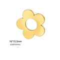 Polished 18K gold plated stainless steel five-petal flower pendant 16x15.5mm charm - Five-Petal Flower / Gold