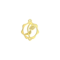 Pendentif fleur de naissance en acier doré avec doubles boucles et design floral ondulé - Couleur Or Perce-neige