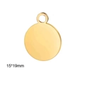 18K gold plated irregular sun round pendant in stainless steel, size 15mm by 19mm - Solid Round / Gold