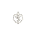 Pendentif fleur de naissance en acier inoxydable argenté avec motif marguerite ajouré - Couleur Acier Cosmos