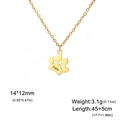 Gepersonaliseerde gouden roestvrijstalen ketting met hondenpoot hanger en gravure Japp - 1 Pootafdruk / Goud