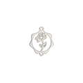 Pendentif en acier inoxydable argenté avec fleur de naissance et motif lotus ajouré - Couleur Acier Lotus