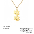 Gepersonaliseerde gouden roestvrijstalen ketting met pootjes hanger en gegraveerde namen - 2 Pootafdrukken / Goud