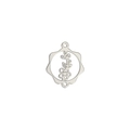 Pendentif fleur argenté avec design ajouré ondulé et doubles trous de connexion - Couleur Acier Aubépine