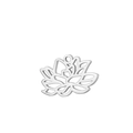 Pendentif fleur de lotus ajouré en acier inoxydable argenté avec anneau de suspension - Grand Lotus Argenté