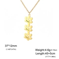 Gepersonaliseerde gouden ketting met pootafdruk hanger en gegraveerde namen voor dames - 3 Pootafdrukken / Goud