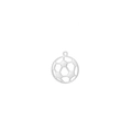 Silver stainless steel hollow soccer ball charm pendant with detailed polygon textures - Silver Small Football