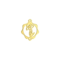 Pendentif fleur de naissance en acier inoxydable doré avec gravure florale et doubles boucles - Couleur Or Narcisse