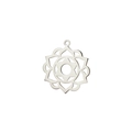 Pendentif mandala évidé en acier inoxydable argenté pour la création de bijoux - Étoile de David Argentée