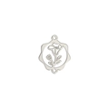 Connecteur fleur en acier inoxydable argenté avec motif marguerite évidé pour bijoux - Couleur Acier Volubilis