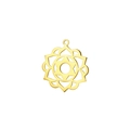 Pendentif mandala lotus ajouré en finition dorée avec étoile et anneau supérieur - Hexagramme d'or