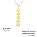 Gepersonaliseerde gouden roestvrijstalen pootjes ketting met vijf gegraveerde namen dames - 5 Pootafdrukken / Goud