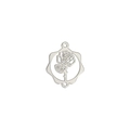 Connecteur de breloque rose évidé en argent en acier inoxydable pour bijoux DIY - Couleur Acier Rose