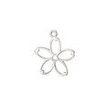 Pendentif fleur de cerisier en acier inoxydable argenté poli au design évidé - Couleur Acier Sakura