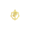 Pendentif de bracelet en acier doré avec motif de rose ajourée pour mois de naissance - Fleur de Rose Dorée