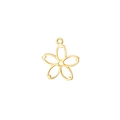 Mini pendentif fleur de cerisier ajouré doré brillant avec anneau pour bijoux DIY - Fleur de cerisier dorée