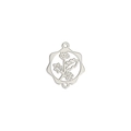 Pendentif fleur du mois de naissance en acier argenté avec détails botaniques - Couleur Acier Houx