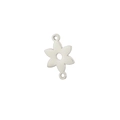 Connecteur fleur de lotus en acier inoxydable poli avec doubles boucles pour bijoux - Couleur Acier Fleur à Six Pétales Double Trou