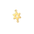 Connecteur fleur de lotus en acier doré avec doubles anneaux pour bijoux DIY - Or Fleur à Six Pétales Double Trou