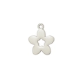 Pendentif fleur argenté en acier inoxydable à cinq pétales pour la création de bijoux - Couleur Acier Fleur à Cinq Pétales Simple Trou