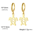 Boucles d'oreilles créoles dorées en acier inoxydable avec tortues de mer évidées - Tortue Creuse - Or