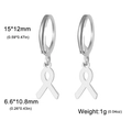 Boucles d'oreilles créoles en acier argenté avec breloques ruban pour femme - Symbole Ruban - Acier