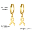 Boucles d'oreilles créoles dorées avec pendentif ruban poli au style minimaliste chic - Symbole Ruban - Or
