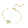 Goldenes Keltisches Hexenknoten Armband mit blauem Stein und Mond-Anhänger - Stil 6-Keltischer Knoten / Goldene Gliederkette