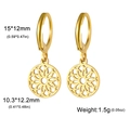 Boucles d'oreilles créoles dorées en acier inoxydable avec pendentif fleur évidé - Fleur Creuse - Or